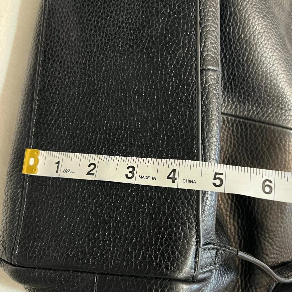 kate spade Black Leather Backpack Tessel Zip Pocket Drawstring Flap Bag - Picture 9 of 9